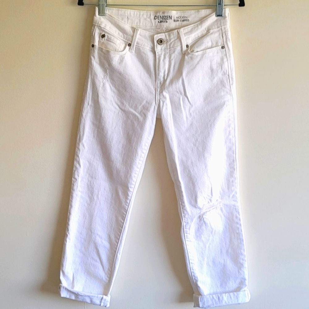 Denizen by Levis Size 26-27 mid-rise cuffed White pants